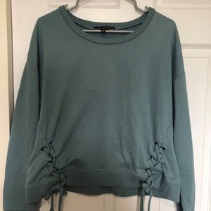 Zumiez Teal Tied Sides Sweater